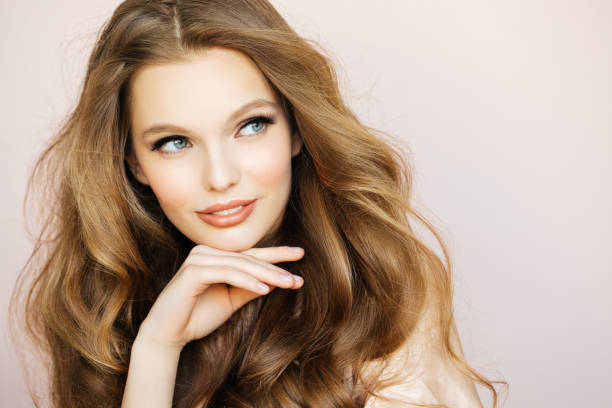 Beautiful Woman wearing false eyelashes